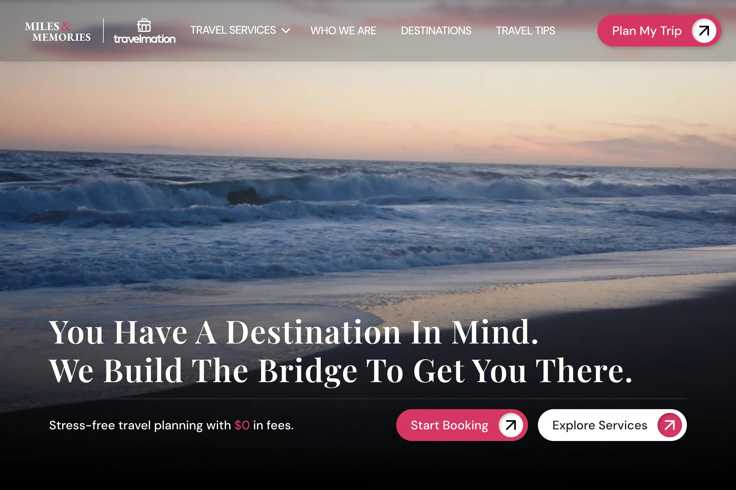 Miles & Memories website