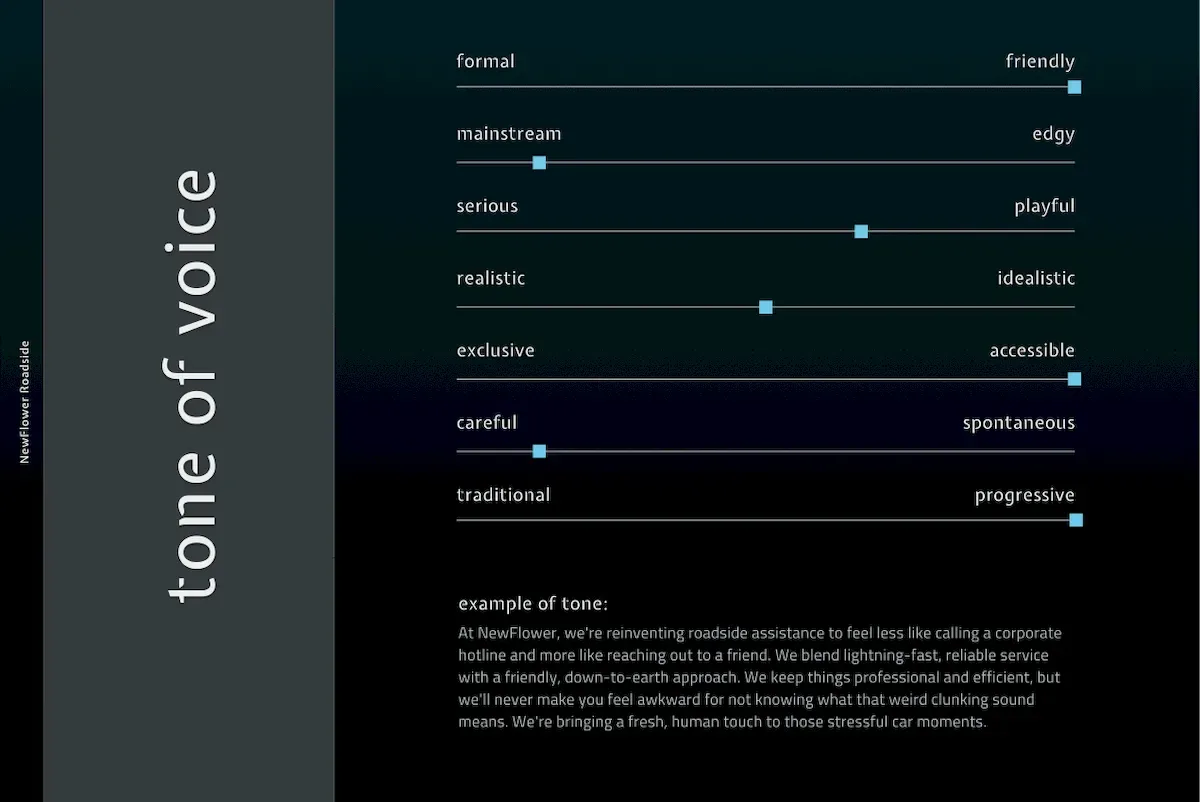 NewFlower Roadside brand strategy guide, slide 4